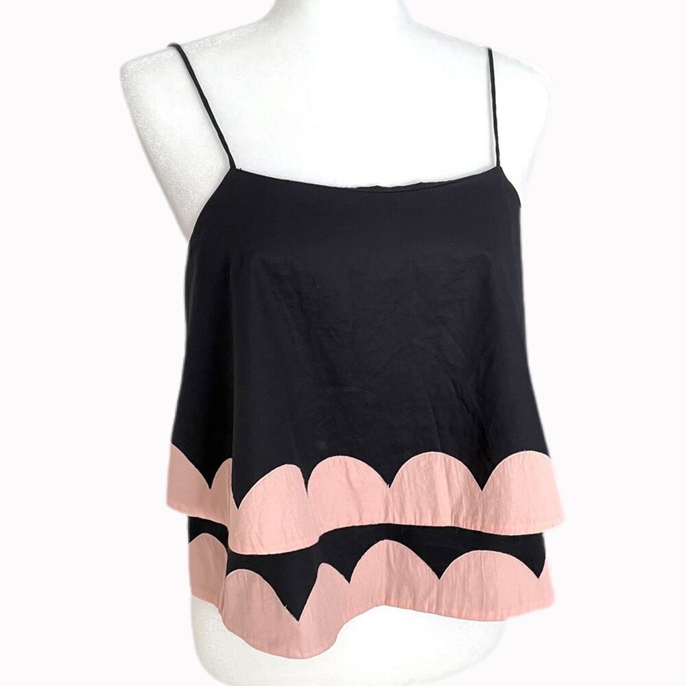 Azulu Baby Doll Black and Pink Tank Sz L